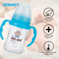 180ml Wide Neck Glasses Real Blue Baby Bottle,universal feed bottle nipple